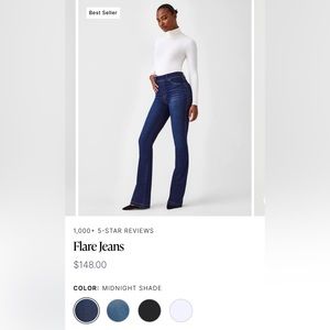 SPANX Flare jeans, size XL, Regular length, Midnight, NWT